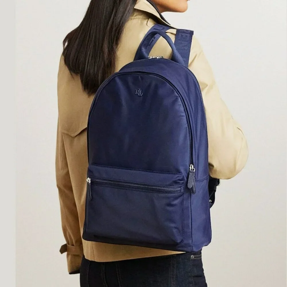 Lauren Ralph Lauren Nylon Medium Stevie Backpack Refined Navy (MSRP $275)